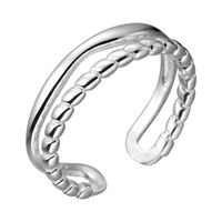Simple Style Solid Color Silver Plating Open Ring 1 Piece main image 5