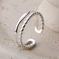 Simple Style Solid Color Silver Plating Open Ring 1 Piece main image 3
