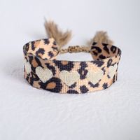 Bohemian Heart Shape Leopard Polyester Rope Tassel Unisex Bracelets 1 Piece sku image 4