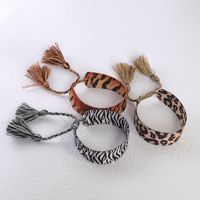 Bohemian Heart Shape Leopard Polyester Rope Tassel Unisex Bracelets 1 Piece main image 2