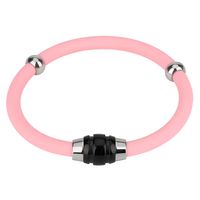 Lady Simple Style Solid Color Silica Gel Titanium Steel Wristband sku image 4
