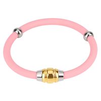 Lady Simple Style Solid Color Silica Gel Titanium Steel Wristband sku image 16