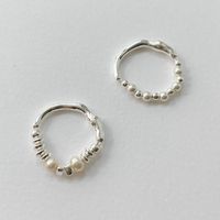 Simple Style Circle Silver Pearl Plating Rings 1 Piece main image 5