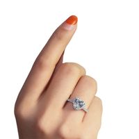 Fashion Heart Shape Alloy Inlay Artificial Gemstones Women's Rings main image 5