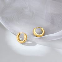 1 Pair Fashion Round Plating Titanium Steel Hoop Earrings main image 4