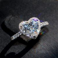 Fashion Heart Shape Alloy Inlay Artificial Gemstones Women's Rings main image 6
