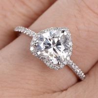 Fashion Heart Shape Alloy Inlay Artificial Gemstones Women's Rings main image 4