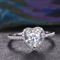 Fashion Heart Shape Alloy Inlay Artificial Gemstones Women's Rings main image 3