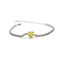 Moda Forma De Corazón Cobre Embutido Diamantes De Imitación Circón Pulsera 1 Pieza sku image 3