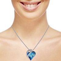 Fashion Heart Shape Alloy Crystal Rhinestone Pendant Necklace 1 Piece main image 2