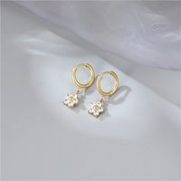 Fashion Flower Titanium Steel Plating Inlay Artificial Diamond Drop Earrings 1 Pair main image 5