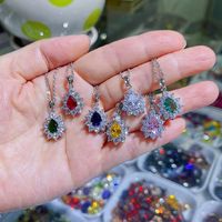Fashion Water Droplets Alloy Inlay Artificial Crystal Zircon Pendant Necklace 1 Piece main image 1