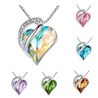 Fashion Heart Shape Artificial Crystal Plating Rhinestones Pendant Necklace 1 Piece main image 1