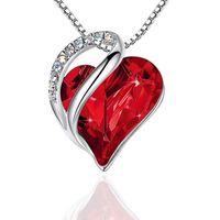 Fashion Heart Shape Artificial Crystal Plating Rhinestones Pendant Necklace 1 Piece sku image 3