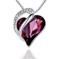 Fashion Heart Shape Artificial Crystal Plating Rhinestones Pendant Necklace 1 Piece main image 7