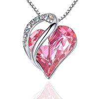 Fashion Heart Shape Artificial Crystal Plating Rhinestones Pendant Necklace 1 Piece sku image 5