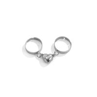 Lady Heart Shape Alloy Plating Women's Open Ring 1 Pair main image 4
