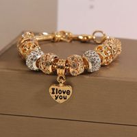 Simple Style Letter Heart Shape Crystal Inlay Rhinestones Women's Bracelets 1 Piece main image 2
