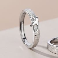 Fashion Rose Bird Sterling Silver Inlay Artificial Gemstones Unisex Rings Bracelets sku image 2