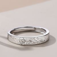Fashion Rose Bird Sterling Silver Inlay Artificial Gemstones Unisex Rings Bracelets sku image 3