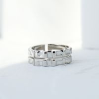 Retro Irregulär Geometrisch Sterling Silber Aushöhlen Offener Ring 1 Stück sku image 13