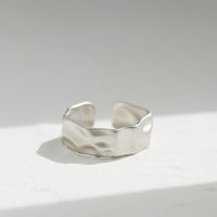 Retro Irregular Geometric Sterling Silver Hollow Out Open Ring 1 Piece sku image 9