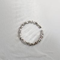 Retro Irregulär Geometrisch Sterling Silber Aushöhlen Offener Ring 1 Stück sku image 5