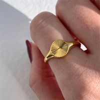 Stainless Steel 14K Gold Plated Fashion Geometric No Inlaid Rings sku image 7