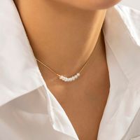 Einfacher Stil Geometrisch Kupfer Überzug Künstliche Perlen Halsband main image 1