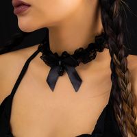 Lolita Bow Knot Skull Alloy Lace Women's Choker main image 1