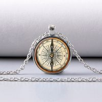 1 Piece Fashion Compass Alloy Plating Glass Unisex Pendant Necklace main image 1