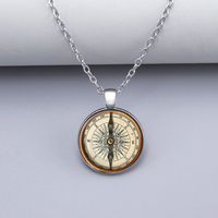 1 Piece Fashion Compass Alloy Plating Glass Unisex Pendant Necklace sku image 1