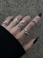 Set Sittong القمر الخاتم المرصع بالماس ، Love Pearl Ring Ring Creative Zodiac Finger Finger Ring Ring sku image 2