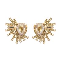 Fashion Floral Alloy Inlay Artificial Rhinestones Ear Studs 1 Pair main image 3