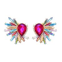 Fashion Floral Alloy Inlay Artificial Rhinestones Ear Studs 1 Pair main image 1