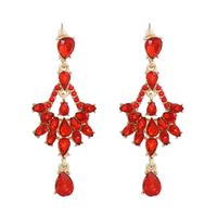 Fashion Water Droplets Alloy Inlay Artificial Rhinestones Drop Earrings 1 Pair main image 3