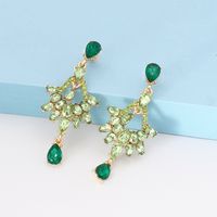 Fashion Water Droplets Alloy Inlay Artificial Rhinestones Drop Earrings 1 Pair main image 4