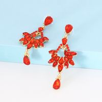 Fashion Water Droplets Alloy Inlay Artificial Rhinestones Drop Earrings 1 Pair main image 1