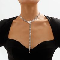 Fashion Heart Shape Claw Chain Inlay Rhinestones Women's Necklace 1 Piece main image 1
