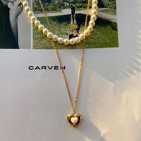 Sweet Heart Shape Titanium Steel Plating Opal Pendant Necklace sku image 2