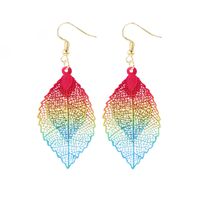 Vacation Leaves Copper Hollow Out Drop Earrings 1 Pair sku image 6