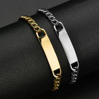 Simple Style Solid Color Stainless Steel Plating Men's Bracelets main image 1