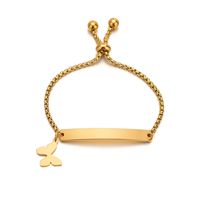 Fashion Heart Shape Crown Butterfly Stainless Steel Plating Id Bracelets 1 Piece sku image 12