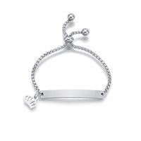Fashion Heart Shape Crown Butterfly Stainless Steel Plating Id Bracelets 1 Piece sku image 5
