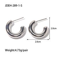 1 Pair Vintage Style C Shape Spiral Stripe Plating Stainless Steel Earrings sku image 3