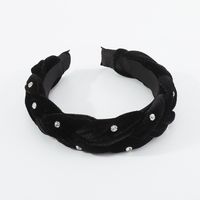 Sweet Solid Color Flannel Inlay Artificial Rhinestones Hair Band 1 Piece main image 3