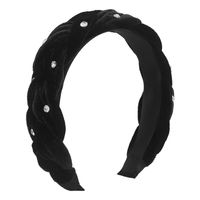 Sweet Solid Color Flannel Inlay Artificial Rhinestones Hair Band 1 Piece sku image 2