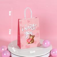 Valentine's Day Cute Letter Bear Heart Shape Paper Birthday Gift Bags sku image 1