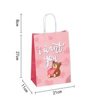 Valentine's Day Cute Letter Bear Heart Shape Paper Birthday Gift Bags sku image 13
