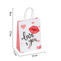 Valentine's Day Cute Letter Bear Heart Shape Paper Birthday Gift Bags sku image 15